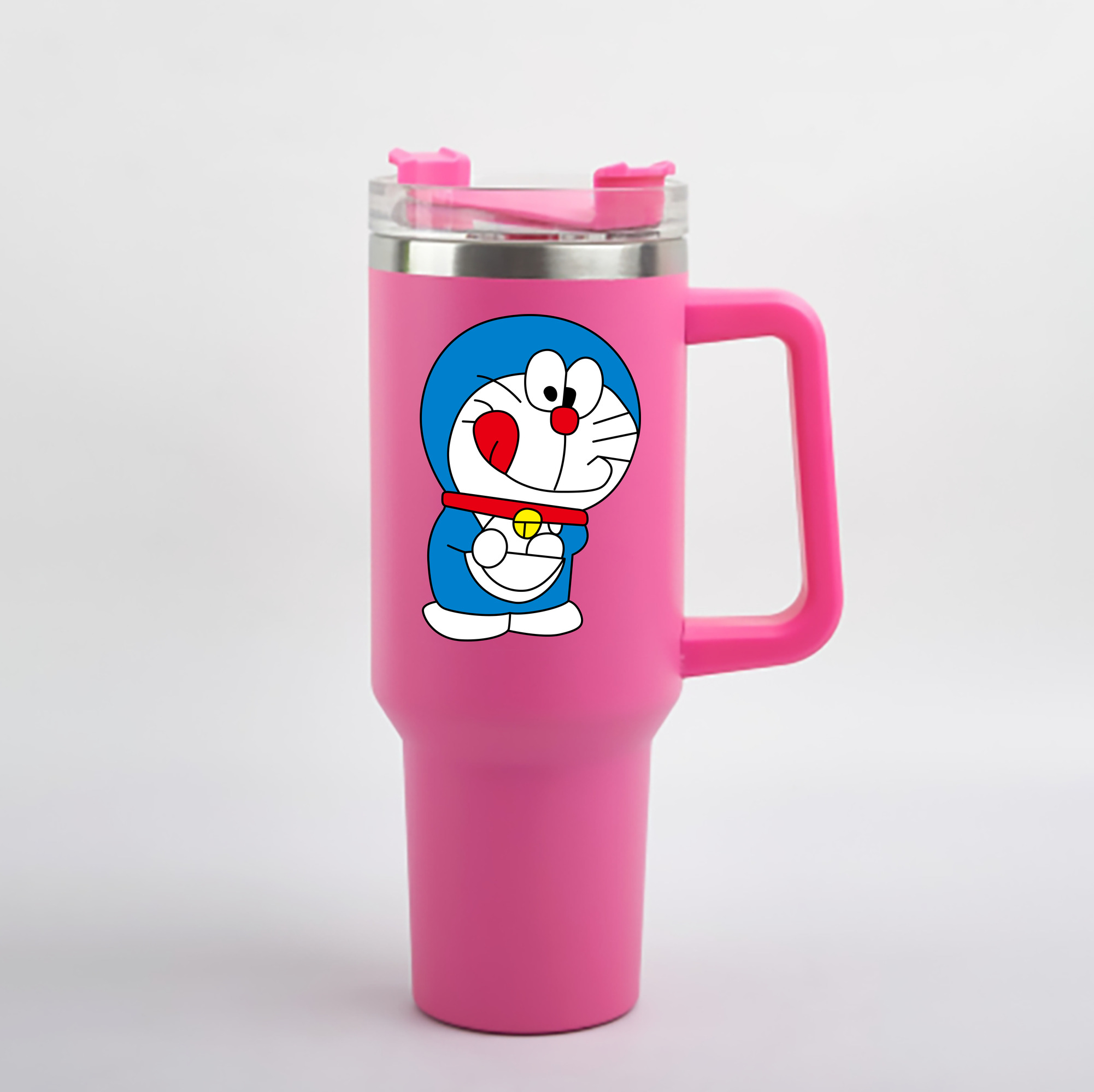 （画像用） ドラえもん Doraemon 1200mL車用タンブラー - クリスタルステッカー（プラスチックストロー付き）